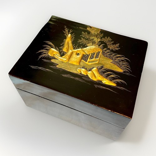 Meiji japanese lacquer card - meiji,