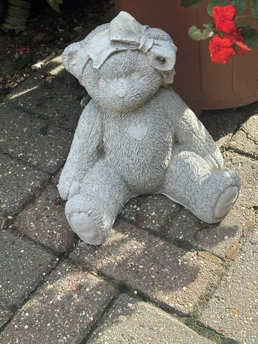 Teddy bear statue concrete - bear,