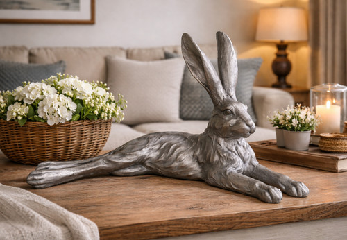 Large resin lying hare - large,