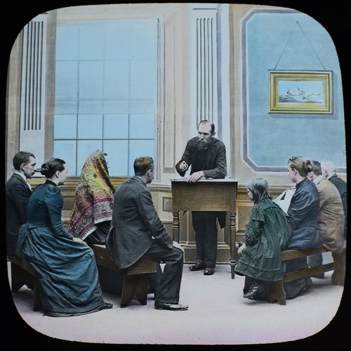 Antique magic lantern slide - antique,