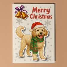 Labradoodle Dog - Pop 3D Collection Christmas Card & Envelope Personalised card