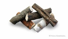 Ceramic logs 5 pcs HAND MADE designed for bio ethanol, gas, gel fireplaces - I