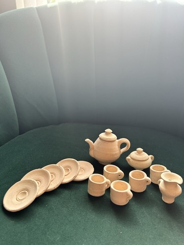 Miniature clay teapot - clay,