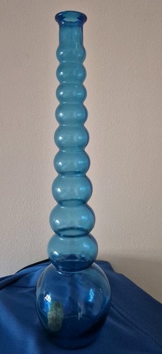 Blue glass bubble genie bottle - blue,