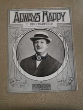 piano vintage antique sheet music: Always Happy, 1908