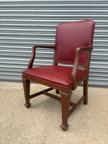 Vintage oak leather carver - vintage,