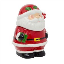 Christmas Storage Jar | Ceramic Festive Cookie Jar Biscuit Barrel with Lid 21cm