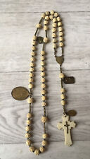 Old Antique Rosary With Carved