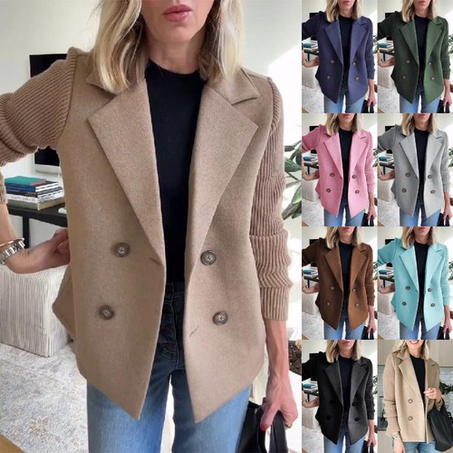 Ladies button loose blazer - button,