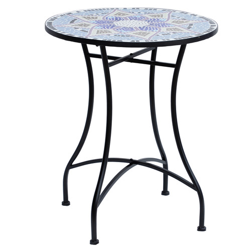 Mosaic garden side table round - mosaic,