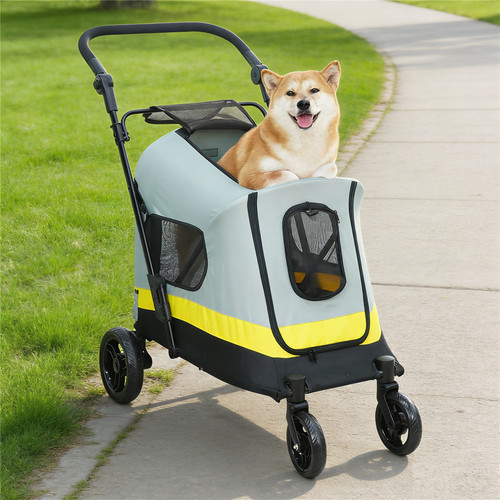 Foldable pet jogging stroller - foldable,