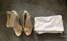 Women's Kandee Silver Studded Strap Stiletto Heels Size 37 UK 4 - FREE DELIVERY