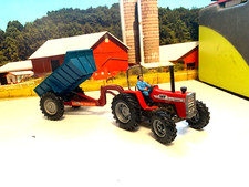BRITAINS.1:32.FARM.MASSEY FERGUSON 595 TRACTOR & SHAWNEE POOLE REAR DUMP TRAILER
