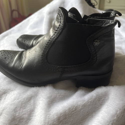 Tamaris black leather ankle - black,