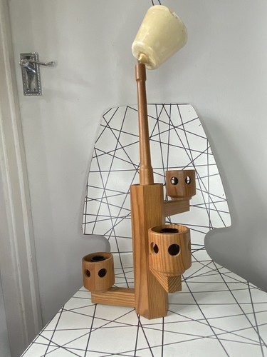 Wooden mid century - wooden, three