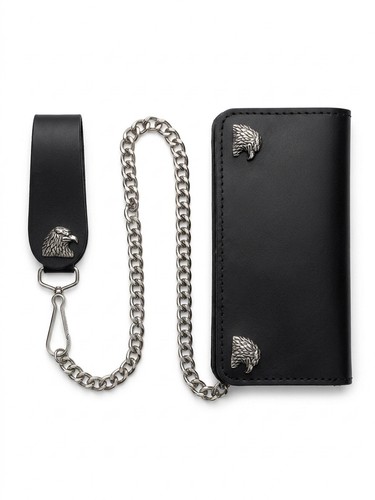Genuine leather trucker wallet - genuine,