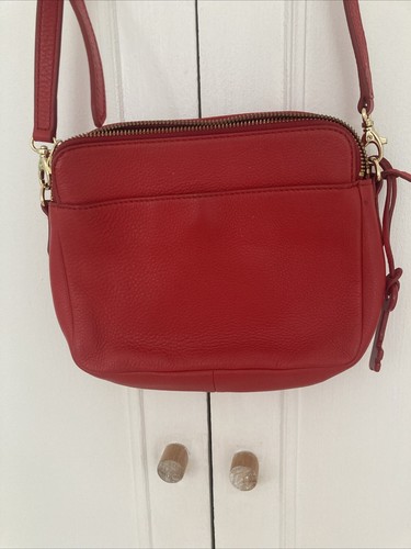 Fossil handbag leather red - leather,