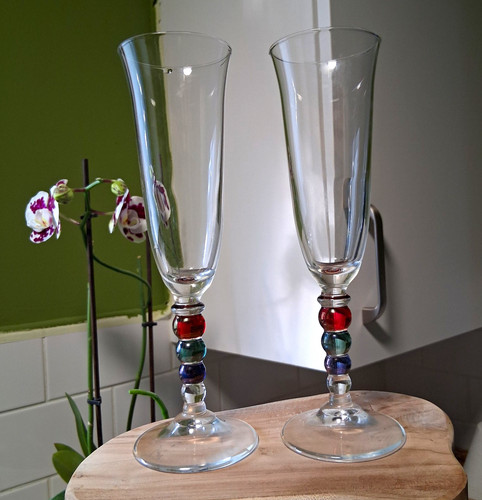 Set clear glass champagne - of,
