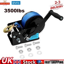Hand Winch Heavy Duty Hand Crank 3500 lbs 33 ft Polyester Strap fit Boat/Trailer