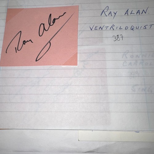 Ray alan ventriloquist - alan,