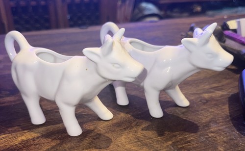 Novelty white ceramic cow 4 - white, 1/4