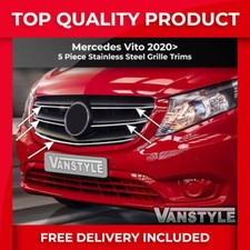 FITS MERCEDES VITO FACELIFT W447 2020> 5 PC STAINLESS STEEL GRILLE TRIM CHROME