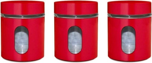 3pc glass storage jars - glass,