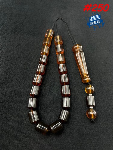 Amber worry beads komboloi - -,