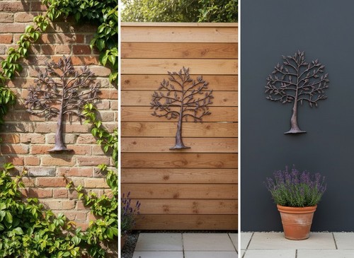 Tree wall art metal tall - tree,