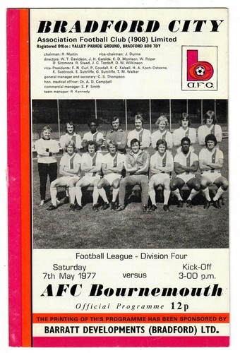 Bradford city 1976 home - city, 1976-77