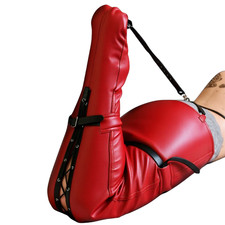 Real Leather BDSM Leg Binder Restraint Bondage Harness Slave Fetish Pet Crawler