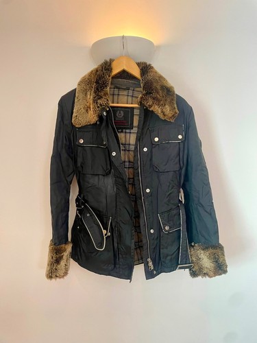 Belstaf wax jacket with - jacket, rabbit