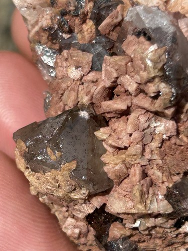 Smokey quartz crystals - quartz, on