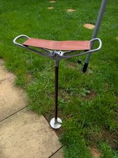 Vintage Gamebird Shooting Walking Stick Original Leather Seat 