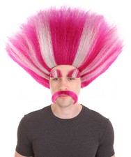 Troll King Wig with Eyebrows &