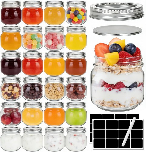 Pack glass mason jars 240ml - glass,