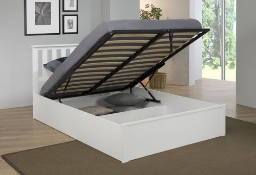 White wooden ottoman - white, bed