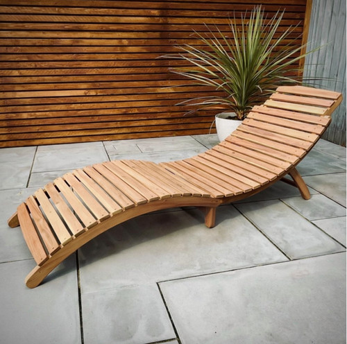 Wooden sun lounger - wooden, folding