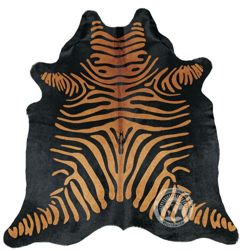 Real cowhide rug zebra printed - real,