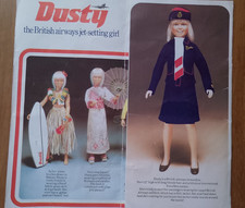 Vintage Dusty air hostess doll's leaflet/ information brochure 