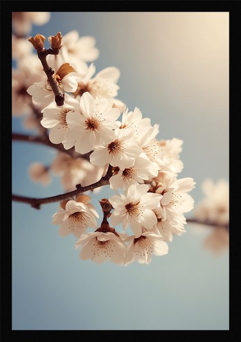 Soft cherry blossom - cherry, framed