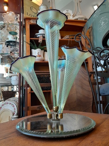 Antique glass epergne - glass,