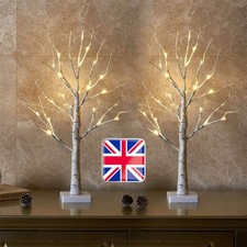 2pcs LED Twig Birch Table Tree Light Up Branch Lights Desktop Dinner Lamp Warm