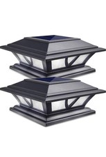 SIEDiNLAR Solar Post Lights 2 Pack Outdoor LED Deck Fence Cap Light 2 Modes