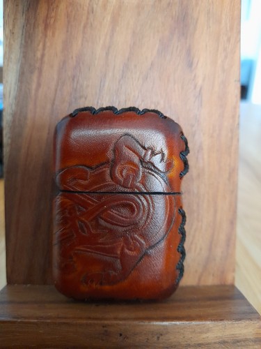 Zippo custom hand made leather