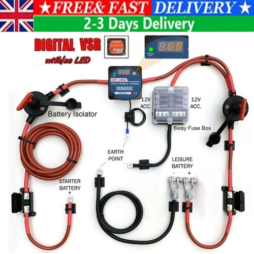 Split charge relay kit starter - charge,