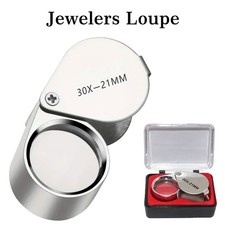 30X Jewelers Loupe Magnifier Jewelry Coin Loop Magnifying Glass Eye Pocket NEW
