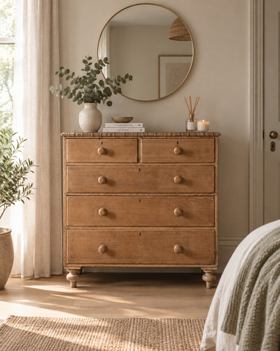 Victorian stripped pine chest - victorian,