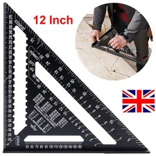 30CM 12" ROOFING SPEED SQUARE ALUMINIUM RAFTER ANGLE MEASURE TRIANGLE GUIDE TOOL