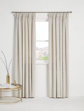John Lewis Velvet Pair Lined Pencil Pleat Curtains 228 x 228cm - Champagne A